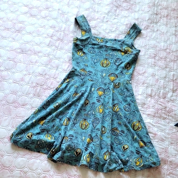 Unique Vintage Blue Fit and Flare Sundress - Picture 1 of 7